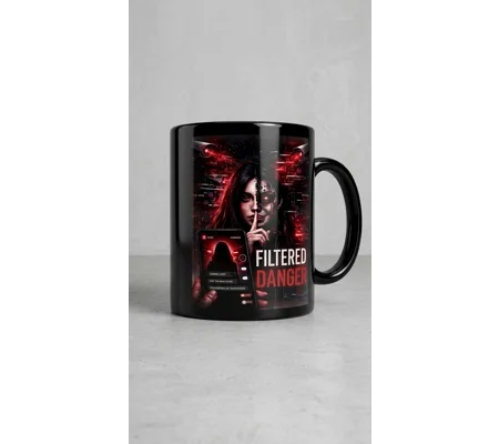 Black filtered danger mug
