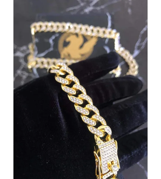 Midas Iced out Cuban link bracelet