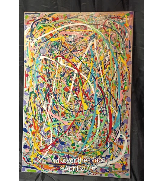 "all over the place" 24 x 36 canvas splatter art