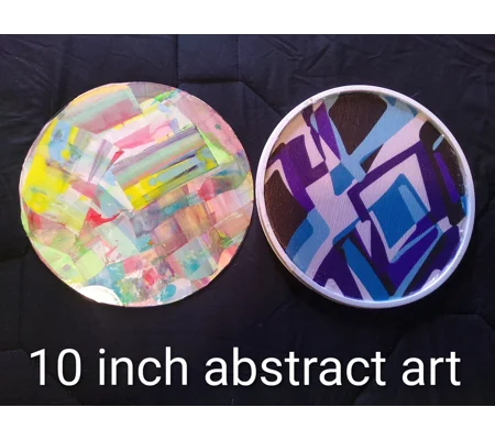 2- 10 inch abstract art