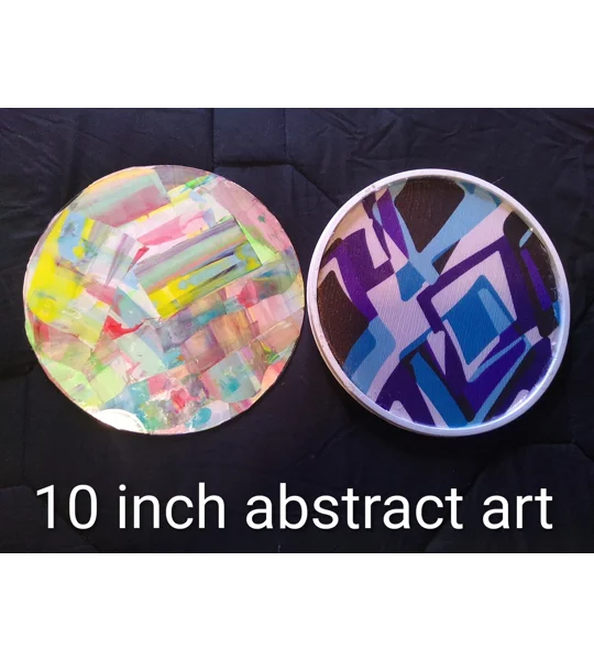 2- 10 inch abstract art