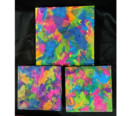 set of 3 acrylic painting