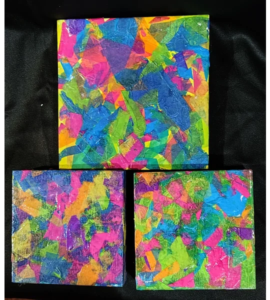 set of 3 acrylic painting