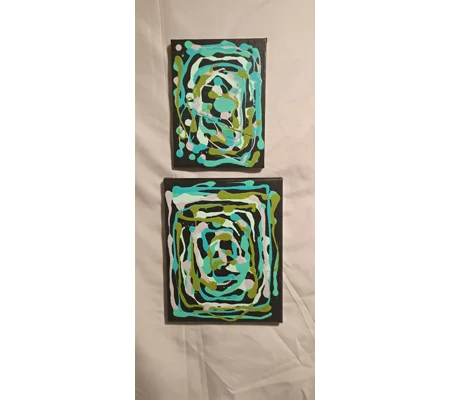 set of 2 acrylic paintings