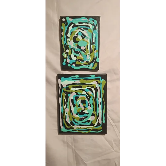 set of 2 acrylic paintings