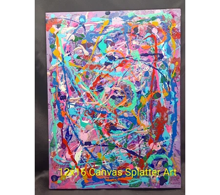 16x20 blue splatter art