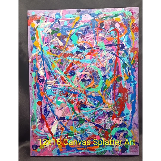 16x20 blue splatter art