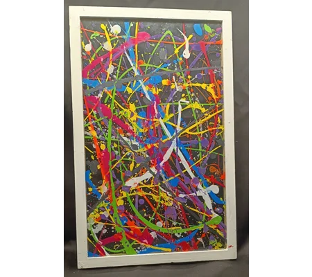 splatter paint on glass