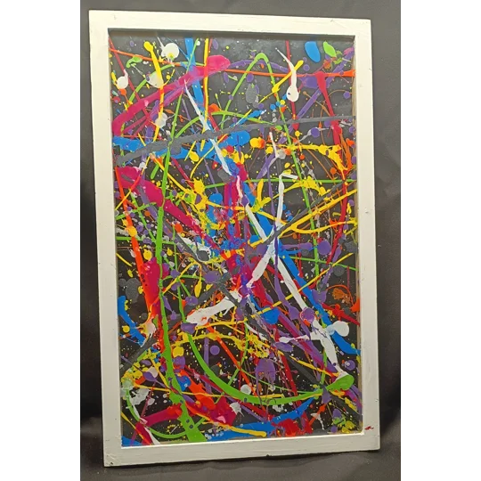 splatter paint on glass