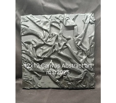 12x12 black abstract art
