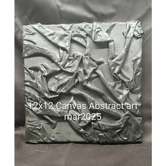 12x12 black abstract art