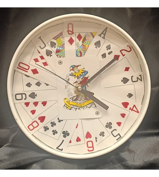 10 inch playing cards clock