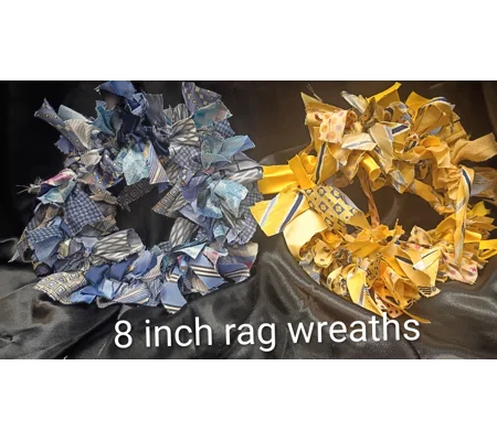 8 inch rag wreaths