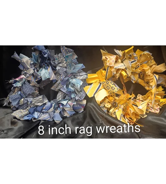 8 inch rag wreaths