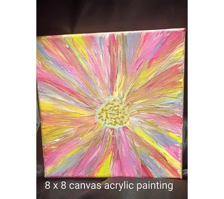 12x12 canvas flower painting