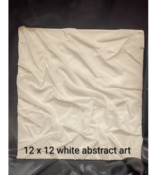 12x12 white abstract art