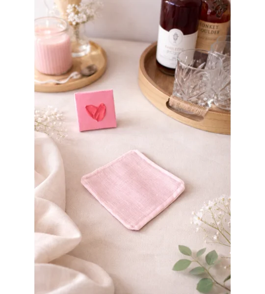 Coasters (4 pack) - Blush Linen