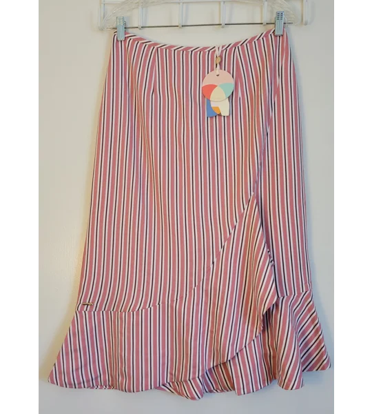 Coryn Striped Asymmetric Midi Skirt Ted Baker London Size 2 (US 4-6) NWE