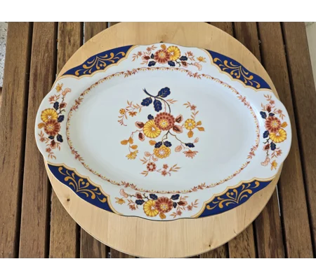 Canton Fair Platter 14” - Home Beautiful ME217 Fine China Chrysanthemums/Peonies
