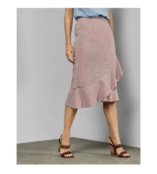 Coryn Striped Asymmetric Midi Skirt Ted Baker London Size 2 (US 4-6) NWE