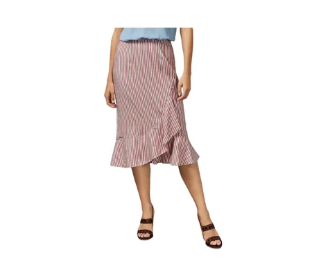 Coryn Striped Asymmetric Midi Skirt Ted Baker London Size 2 (US 4-6) NWE