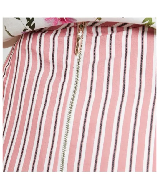Coryn Striped Asymmetric Midi Skirt Ted Baker London Size 2 (US 4-6) NWE