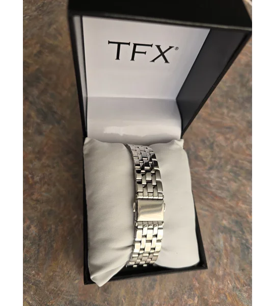 TFX women analog quartz watch Swarovski crystal pavé border TFX by Bulova 36T115