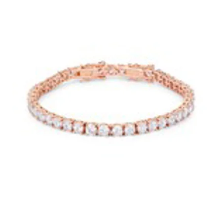 17.6 Ct Rosegold Tennis Bracelet with Shimmering Round CZ