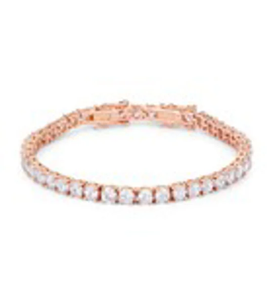 17.6 Ct Rosegold Tennis Bracelet with Shimmering Round CZ