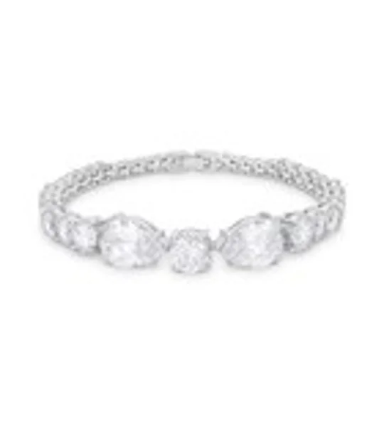 Elegant Pear and Round Cubic Zirconia Tennis Bracelet