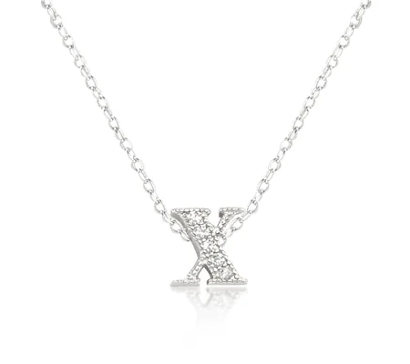 Micro-Pave Initial X Pendant