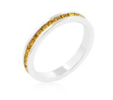 Stylish Stackables with Yellow Crystal Ring