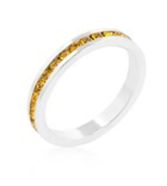Stylish Stackables with Yellow Crystal Ring