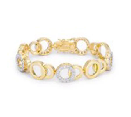 Circle Bijoux 7 Inch Two Tone Bracelet