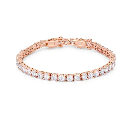 17.6 Ct Rosegold Tennis Bracelet with Shimmering Round CZ