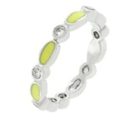 Yellow Link Enamel Stacker Ring