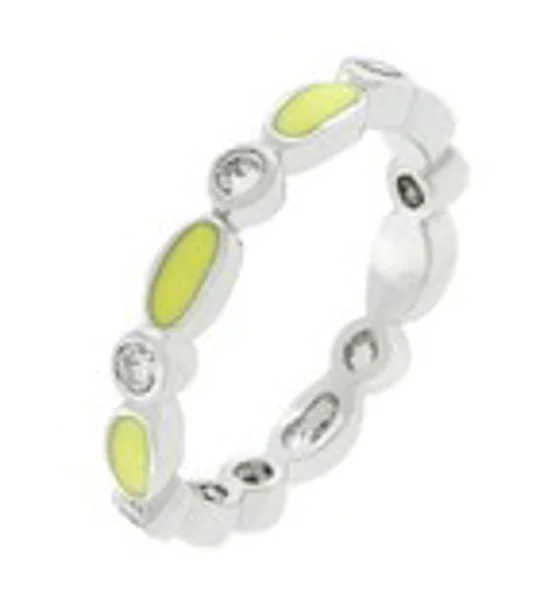 Yellow Link Enamel Stacker Ring