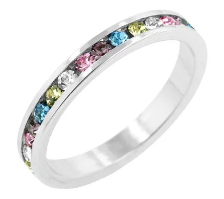 Stylish Stackables Mixed Crystal Ring