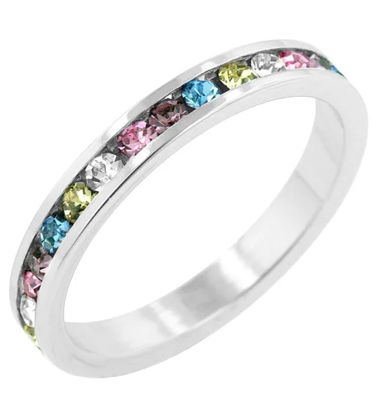 Stylish Stackables Mixed Crystal Ring