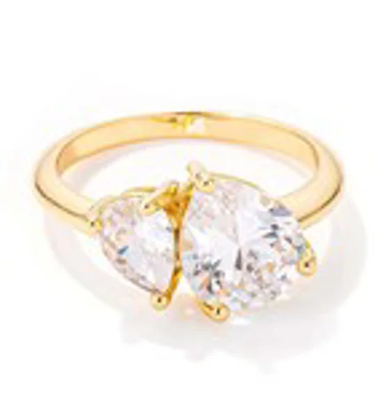 2.75ct Gold Plated Toi et Moi CZ Ring