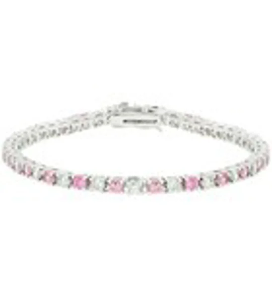 Lace Pink Cubic Zirconia Tennis Bracelet