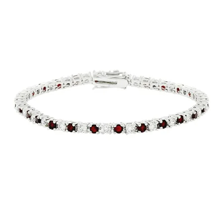 Ruby Red Cubic Zirconia Tennis Bracelet