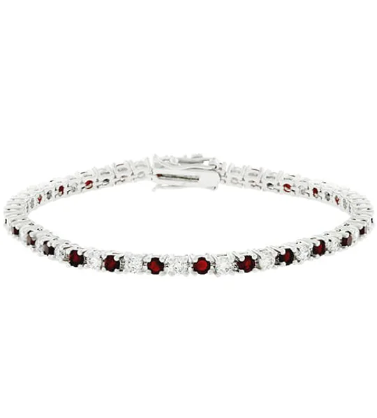 Ruby Red Cubic Zirconia Tennis Bracelet