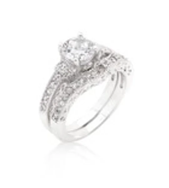Art Deco Round Cut Bridal Set