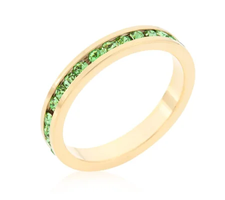 Stylish Stackables Peridot Crystal Gold Ring
