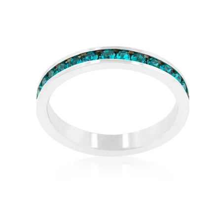 Stylish Stackables with Turquoise Crystal Ring
