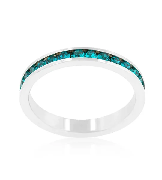 Stylish Stackables with Turquoise Crystal Ring