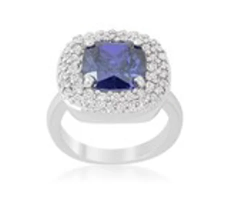 Micropave Lavender Purple Bridal Cocktail Ring