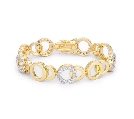 Circle Bijoux 7 Inch Two Tone Bracelet