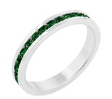 Stylish Stackables Emerald Crystal Ring